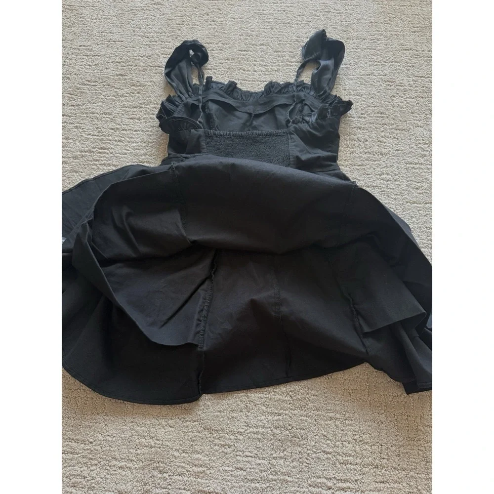 Free People NWT Midnight Magic Mini Dress Black Whimsygoth Sweetheart Sz S $128